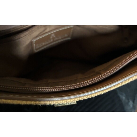 Etienne Aigner Woven Purse Tan And Brown - Picture 10 of 12